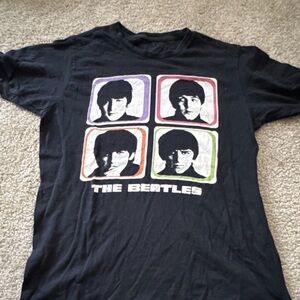 Beatles Black Band Members Graphic T-Shirt Official Licensed Size L -fits likeM